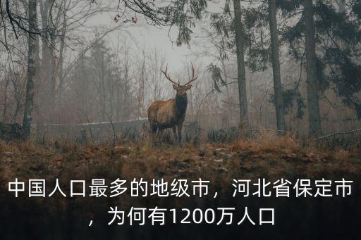 保定市區有多少萬人口,為何有1200萬人口