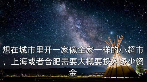 想在城市里開一家像全家一樣的小超市，上海或者合肥需要大概要投入多少資金