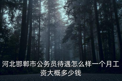 河北邯鄲市公務員待遇怎么樣一個月工資大概多少錢