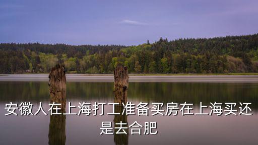 安徽人在上海打工準備買房在上海買還是去合肥