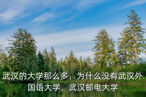 武漢的大學(xué)那么多，為什么沒(méi)有武漢外國(guó)語(yǔ)大學(xué)，武漢郵電大學(xué)