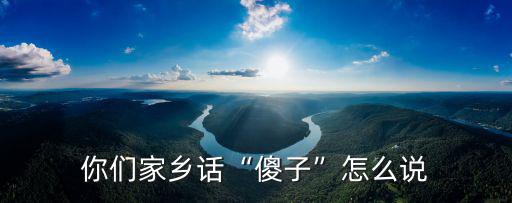 襄陽話說傻子怎么說,你們家鄉話傻子怎么說