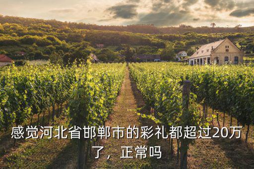 感覺河北省邯鄲市的彩禮都超過20萬了，正常嗎