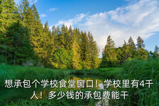 想承包個(gè)學(xué)校食堂窗口！學(xué)校里有4千人！多少錢的承包費(fèi)能干