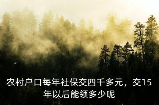 六安霍邱農(nóng)村戶口一年交多少社保,交15年以后能領(lǐng)多少呢