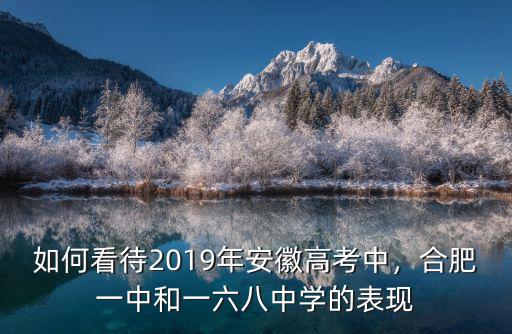 如何看待2019年安徽高考中，合肥一中和一六八中學(xué)的表現(xiàn)