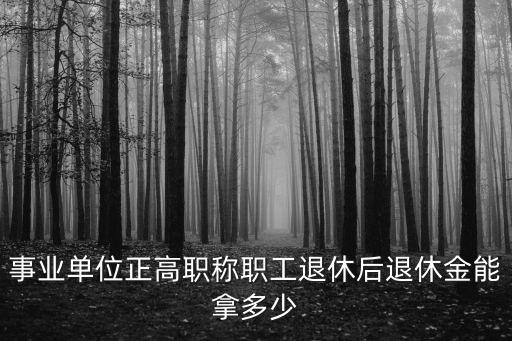 安徽正高職稱退休能拿多少錢,退休金能拿多少