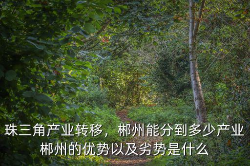 珠三角產業轉移，郴州能分到多少產業郴州的優勢以及劣勢是什么
