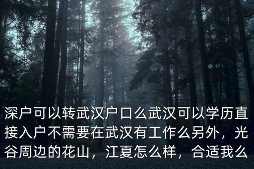 深戶可以轉武漢戶口么武漢可以學歷直接入戶不需要在武漢有工作么另外，光谷周邊的花山，江夏怎么樣，合適我么