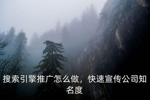 搜索引擎推廣怎么做，快速宣傳公司知名度
