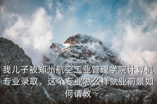 我兒子被鄭州航空工業(yè)管理學院計算機專業(yè)錄取，這個專業(yè)怎么樣就業(yè)前景如何請教