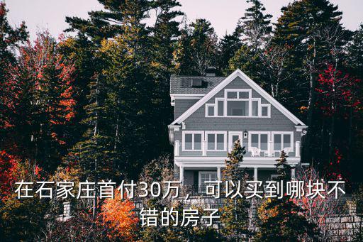 在石家莊首付30萬，可以買到哪塊不錯的房子