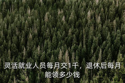 靈活就業人員每月交1千，退休后每月能領多少錢