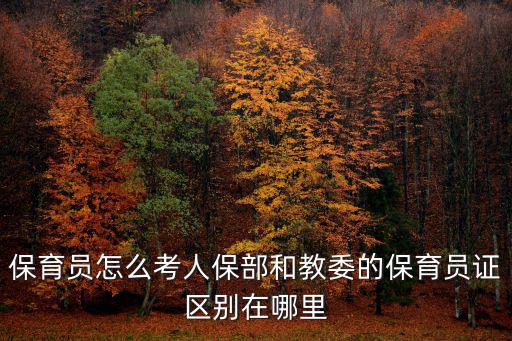 保育員怎么考人保部和教委的保育員證區別在哪里