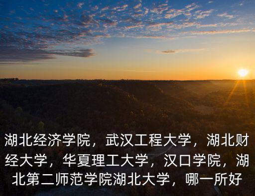 湖北經濟學院，武漢工程大學，湖北財經大學，華夏理工大學，漢口學院，湖北第二師范學院湖北大學，哪一所好