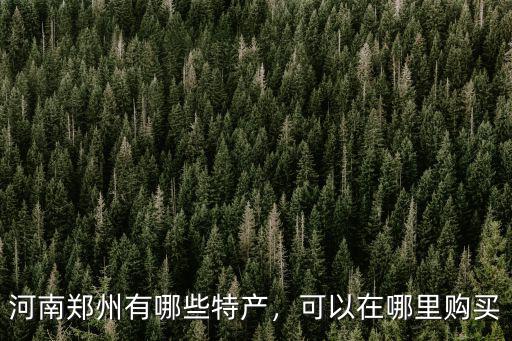 河南鄭州有哪些特產，可以在哪里購買
