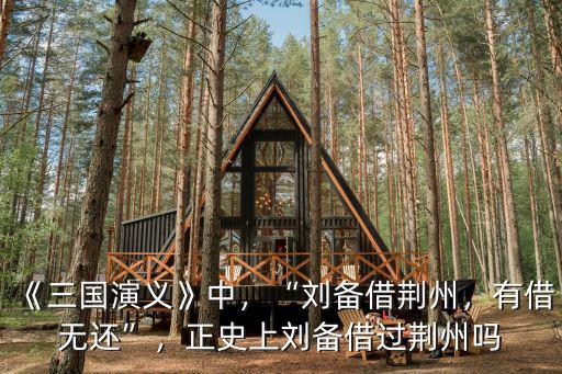 《三國(guó)演義》中，“劉備借荊州，有借無還”，正史上劉備借過荊州嗎