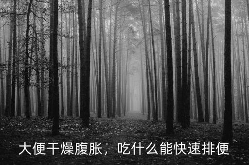 大便干燥腹脹，吃什么能快速排便