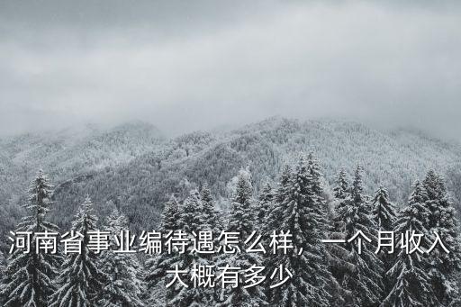 河南省事業編待遇怎么樣，一個月收入大概有多少