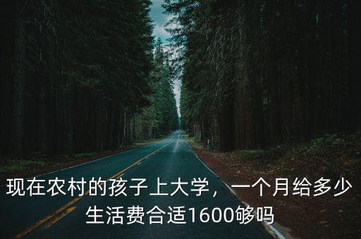 現在農村的孩子上大學，一個月給多少生活費合適1600夠嗎