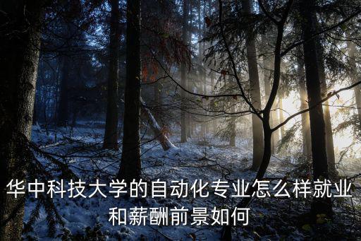 華中科技大學的自動化專業怎么樣就業和薪酬前景如何