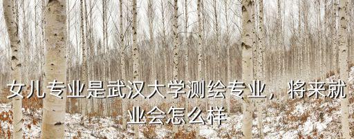 女兒專業(yè)是武漢大學(xué)測(cè)繪專業(yè)，將來就業(yè)會(huì)怎么樣