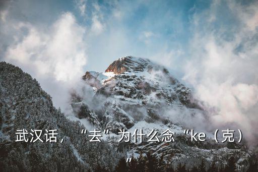 武漢話，“去”為什么念“ke（克）”