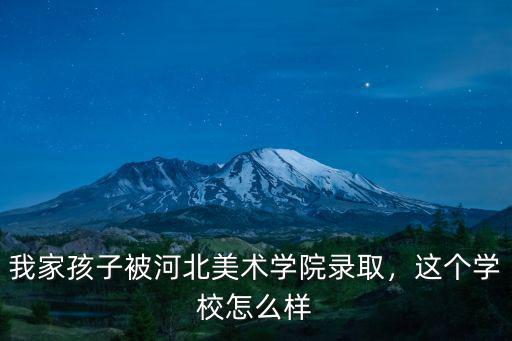 我家孩子被河北美術(shù)學(xué)院錄取，這個學(xué)校怎么樣