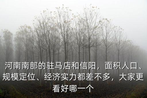河南南部的駐馬店和信陽，面積人口、規模定位、經濟實力都差不多，大家更看好哪一個