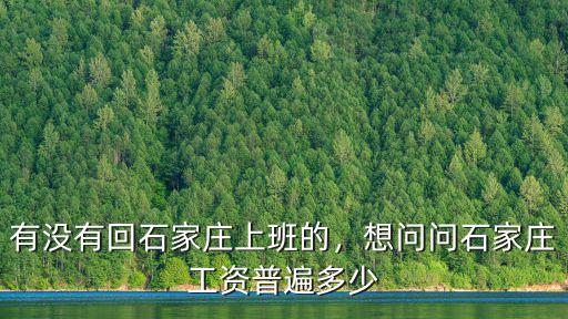 有沒有回石家莊上班的，想問問石家莊工資普遍多少