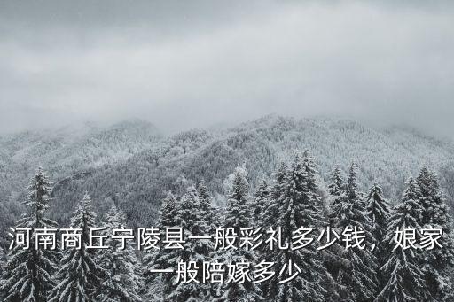 河南商丘寧陵縣一般彩禮多少錢，娘家一般陪嫁多少