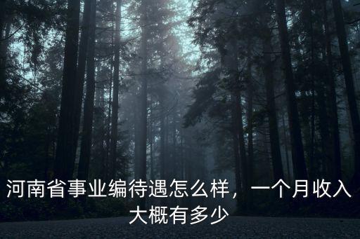 河南省事業編待遇怎么樣，一個月收入大概有多少