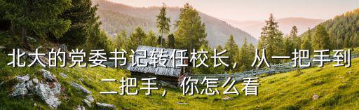 北大的黨委書記轉(zhuǎn)任校長(zhǎng)，從一把手到二把手，你怎么看