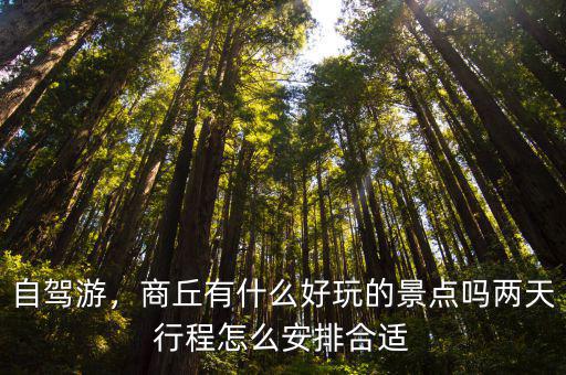 自駕游，商丘有什么好玩的景點嗎兩天行程怎么安排合適