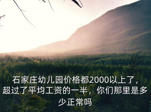 石家莊幼兒園價格都2000以上了，超過了平均工資的一半，你們那里是多少正常嗎