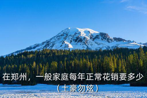 在鄭州，一般家庭每年正常花銷要多少（土豪勿炫）