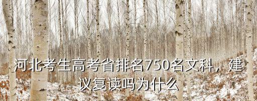 河北考生高考省排名750名文科，建議復讀嗎為什么