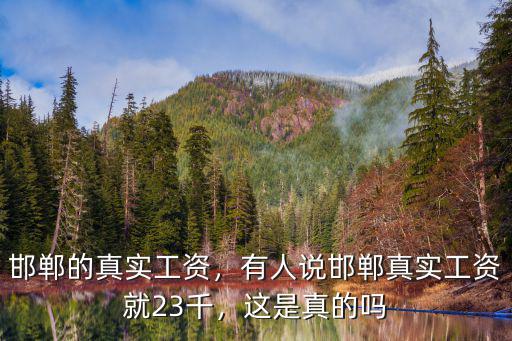 邯鄲的真實(shí)工資，有人說邯鄲真實(shí)工資就23千，這是真的嗎