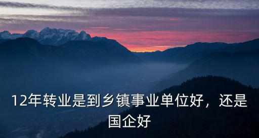 12年轉(zhuǎn)業(yè)是到鄉(xiāng)鎮(zhèn)事業(yè)單位好，還是國(guó)企好