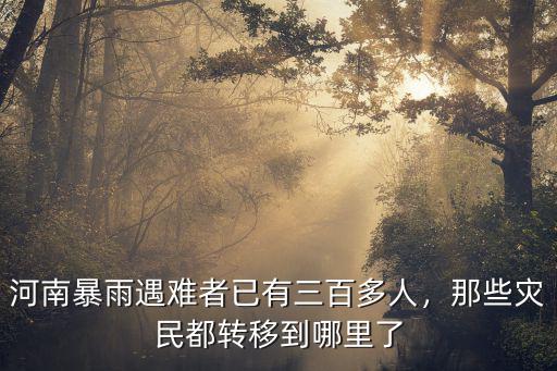 河南暴雨遇難者已有三百多人，那些災民都轉移到哪里了