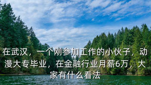 在武漢，一個剛參加工作的小伙子，動漫大專畢業，在金融行業月薪6萬，大家有什么看法
