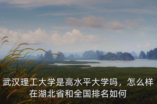 武漢理工大學是高水平大學嗎，怎么樣在湖北省和全國排名如何
