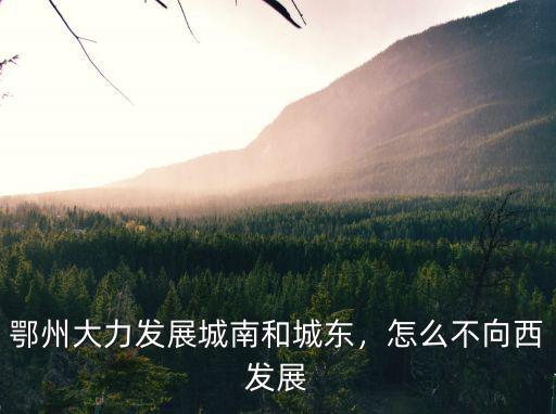 鄂州大力發(fā)展城南和城東，怎么不向西發(fā)展