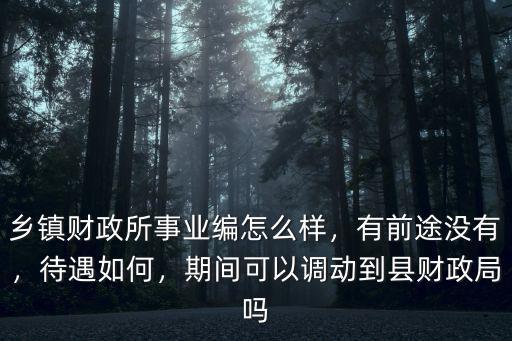 鄉鎮財政所事業編怎么樣，有前途沒有，待遇如何，期間可以調動到縣財政局嗎