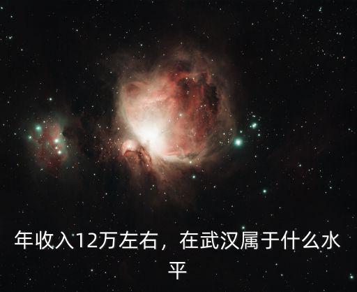 年收入12萬左右，在武漢屬于什么水平