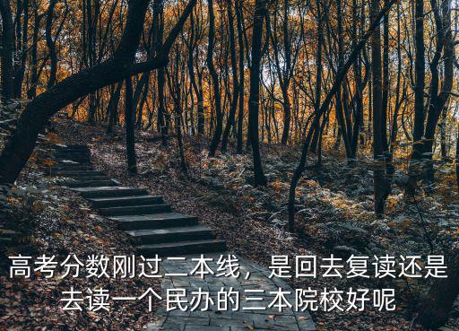 高考分?jǐn)?shù)剛過二本線，是回去復(fù)讀還是去讀一個民辦的三本院校好呢