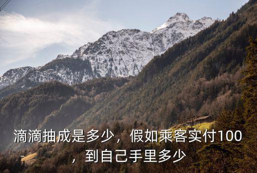 滴滴抽成是多少，假如乘客實付100，到自己手里多少