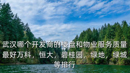 武漢哪個開發(fā)商的樓盤和物業(yè)服務質量最好萬科，恒大，碧桂園，綠地，綠城等排行