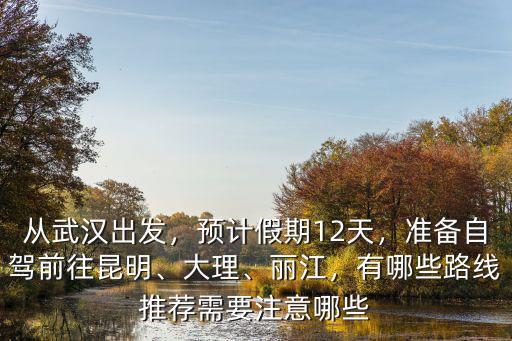 從武漢出發，預計假期12天，準備自駕前往昆明、大理、麗江，有哪些路線推薦需要注意哪些