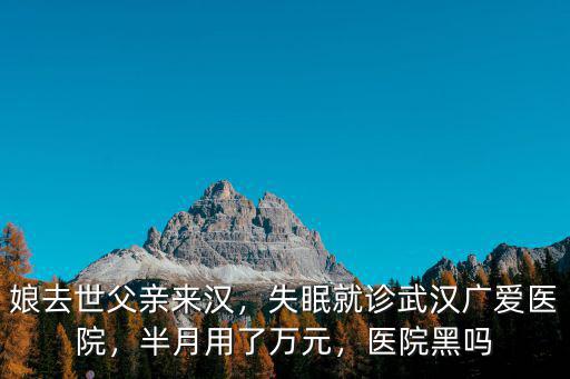 娘去世父親來漢，失眠就診武漢廣愛醫院，半月用了萬元，醫院黑嗎